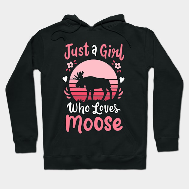 Moose Moose Lover Retro Hoodie by CreativeGiftShop